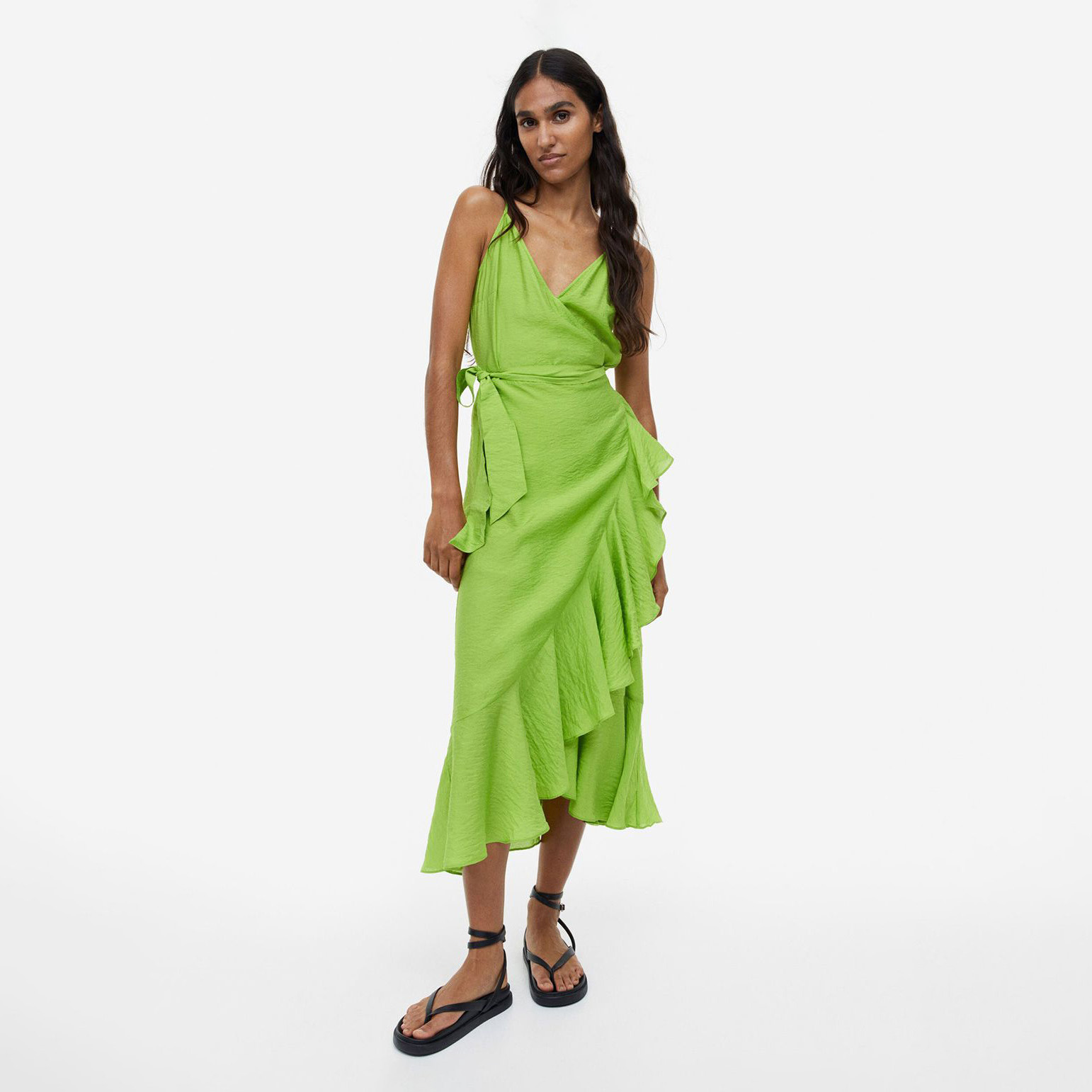 Vestido Traçado com Folho H&M